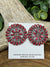 Celebration Red Spiny Oyster Zuni Medallion Earrings - 1.4"