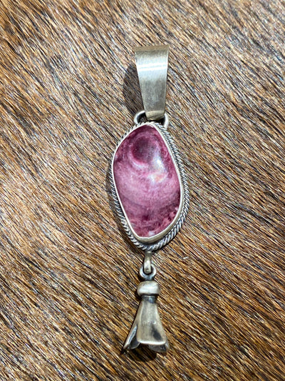 Gemma Sterling Roped Spiny Stone Flute Pendant
