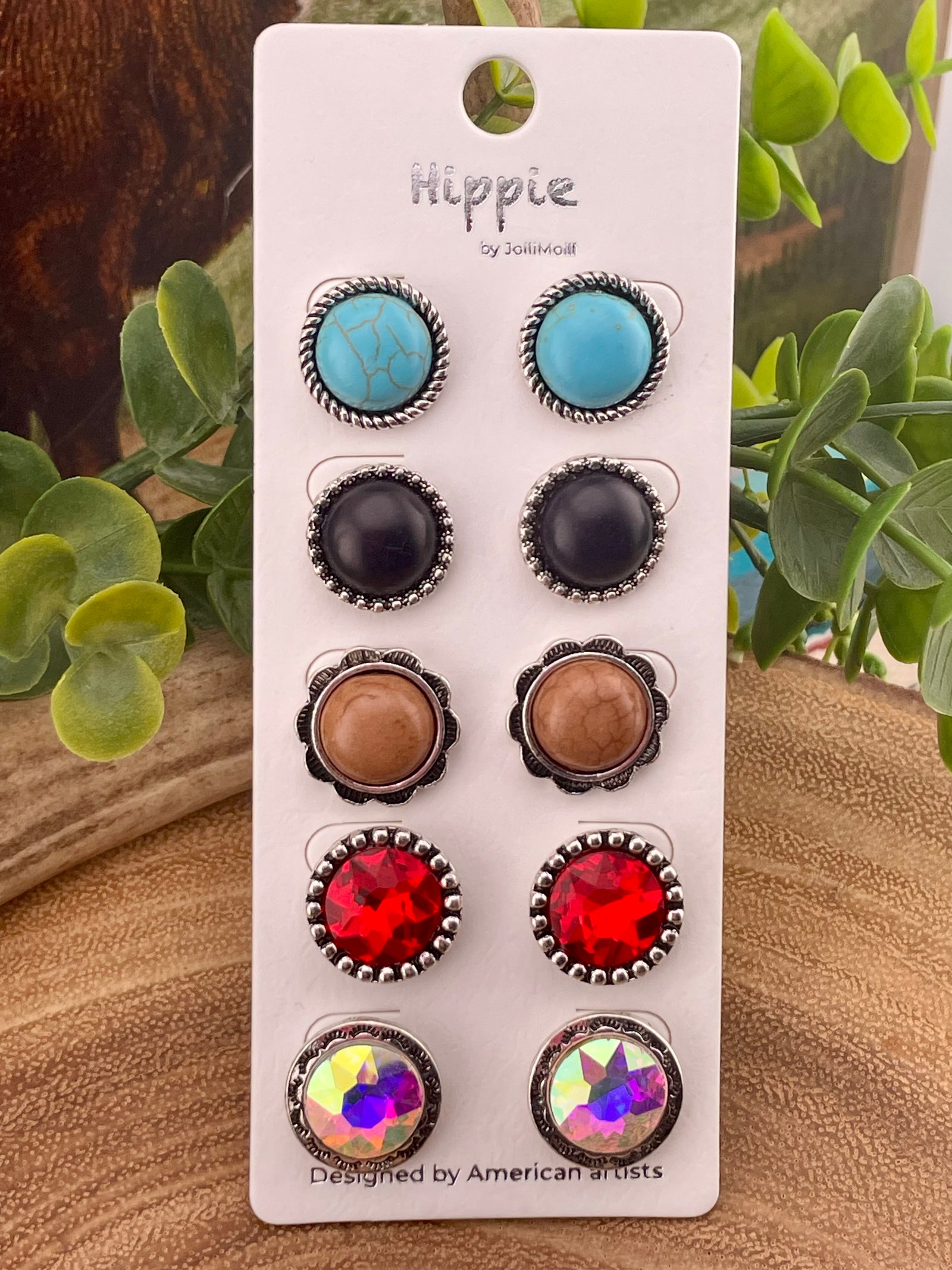 Dayvon Multi Set of Round Fashion Earrings - 5 pairs