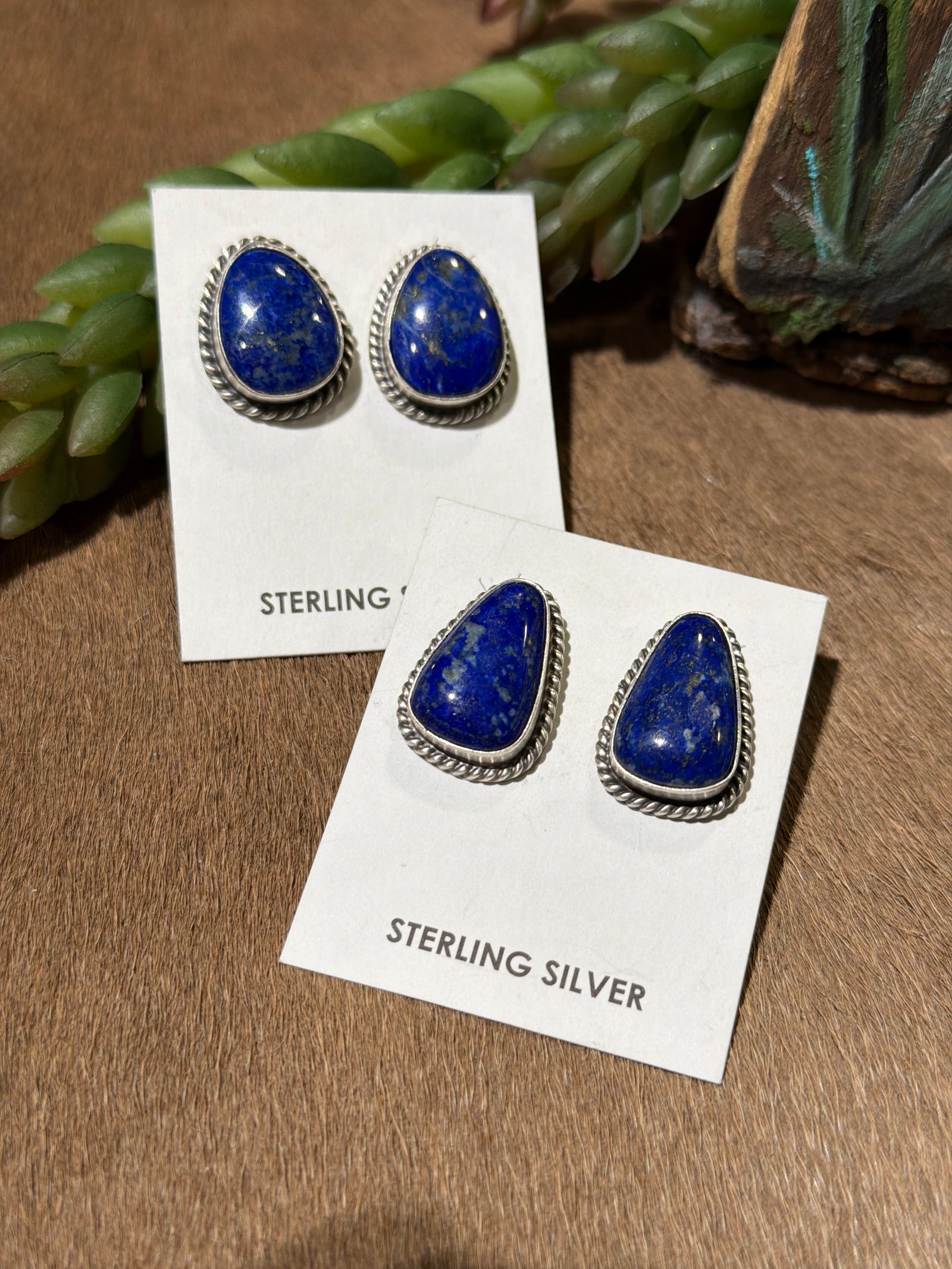 Sondra Lapis Single Stone Sterling Earrings