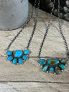 Canyonlands Half Fan Cluster Turquoise Necklace - 16"