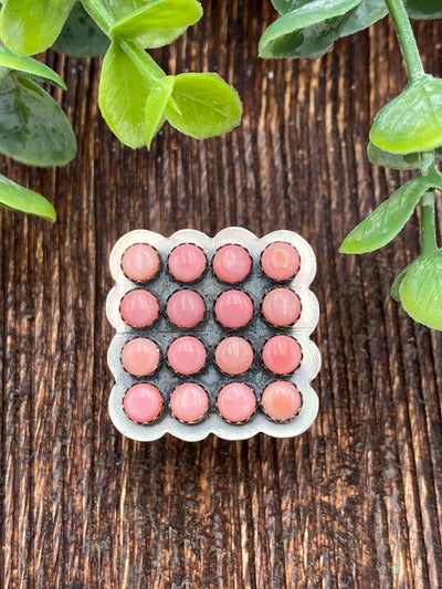 Bubblegum Sterling Pink Dots Ring - size 8