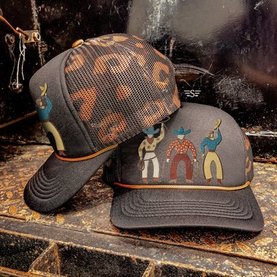 Neutral Vintage Cowboy Magna Pony® Mesh Foam Trucker Hat