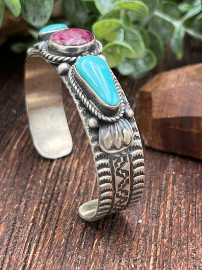 Cayde Kingman & Purple Sterling Stamped Cuff