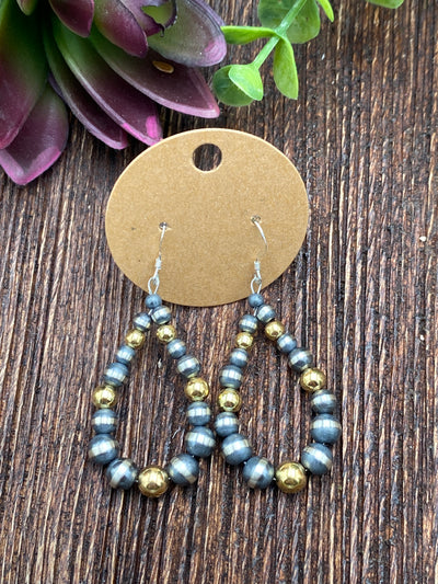 Gala Sterling Navajo Teardrop Earrings With Gold Accents
