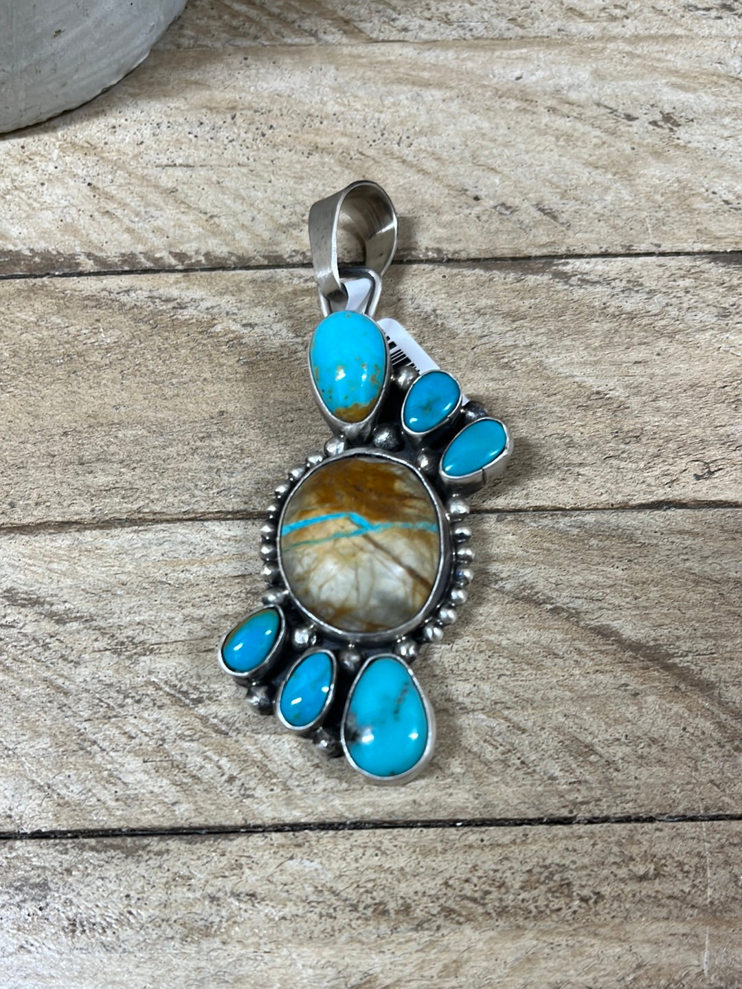 Boulder Turquoise Bowtie Cluster Pendant Accessorize In Style