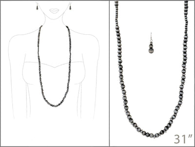 Washington Navajo & Decorative Bead Necklace - 30"