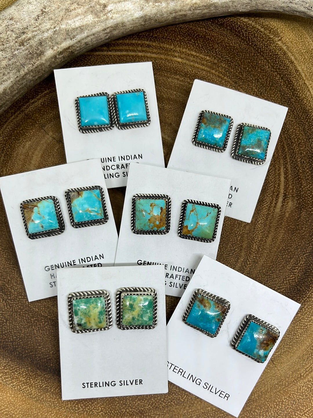 Nadia Kingman Turquoise Square Post Earrings