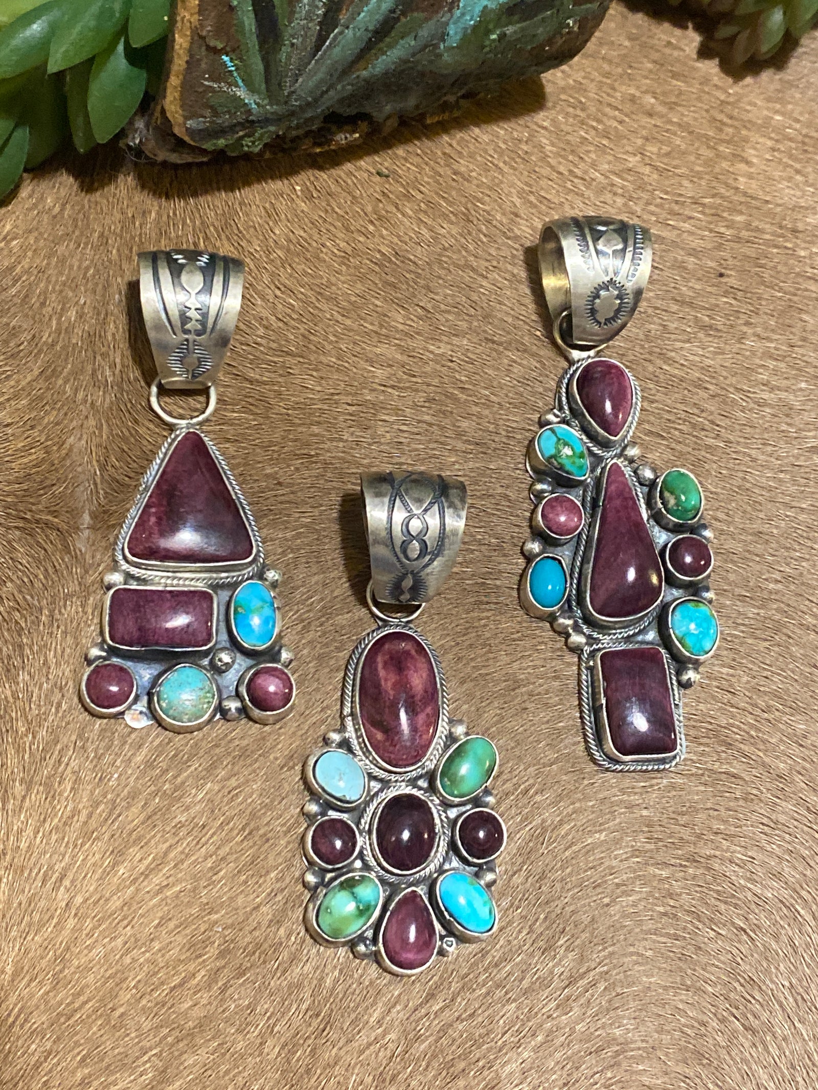 Alterra Turquoise & Purple Spiny Sterling Pendant