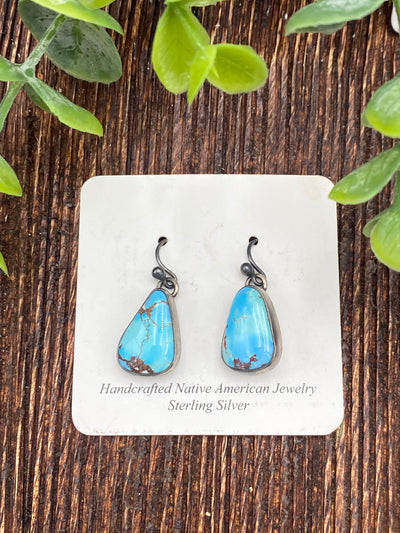 Sinatra Golden Hills Turquoise Single Stone Fish Hook Earrings