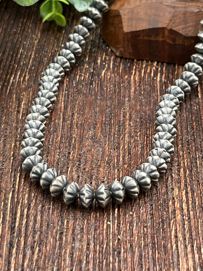 Roseland Stamped Navajo Saucer Necklace - 20"