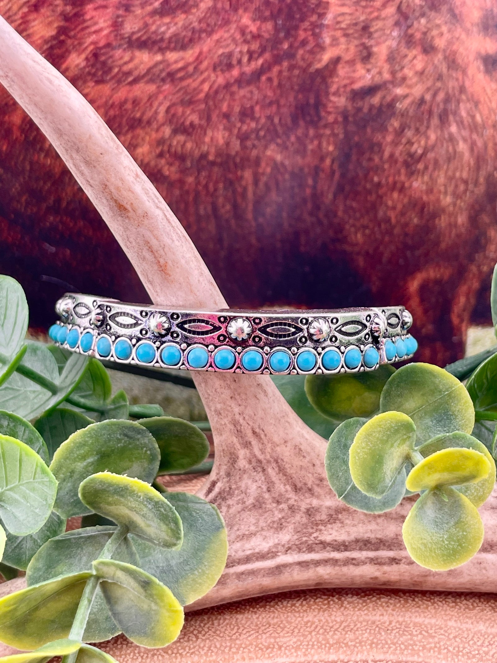Benton Half Turquoise Double Stretch Bracelet