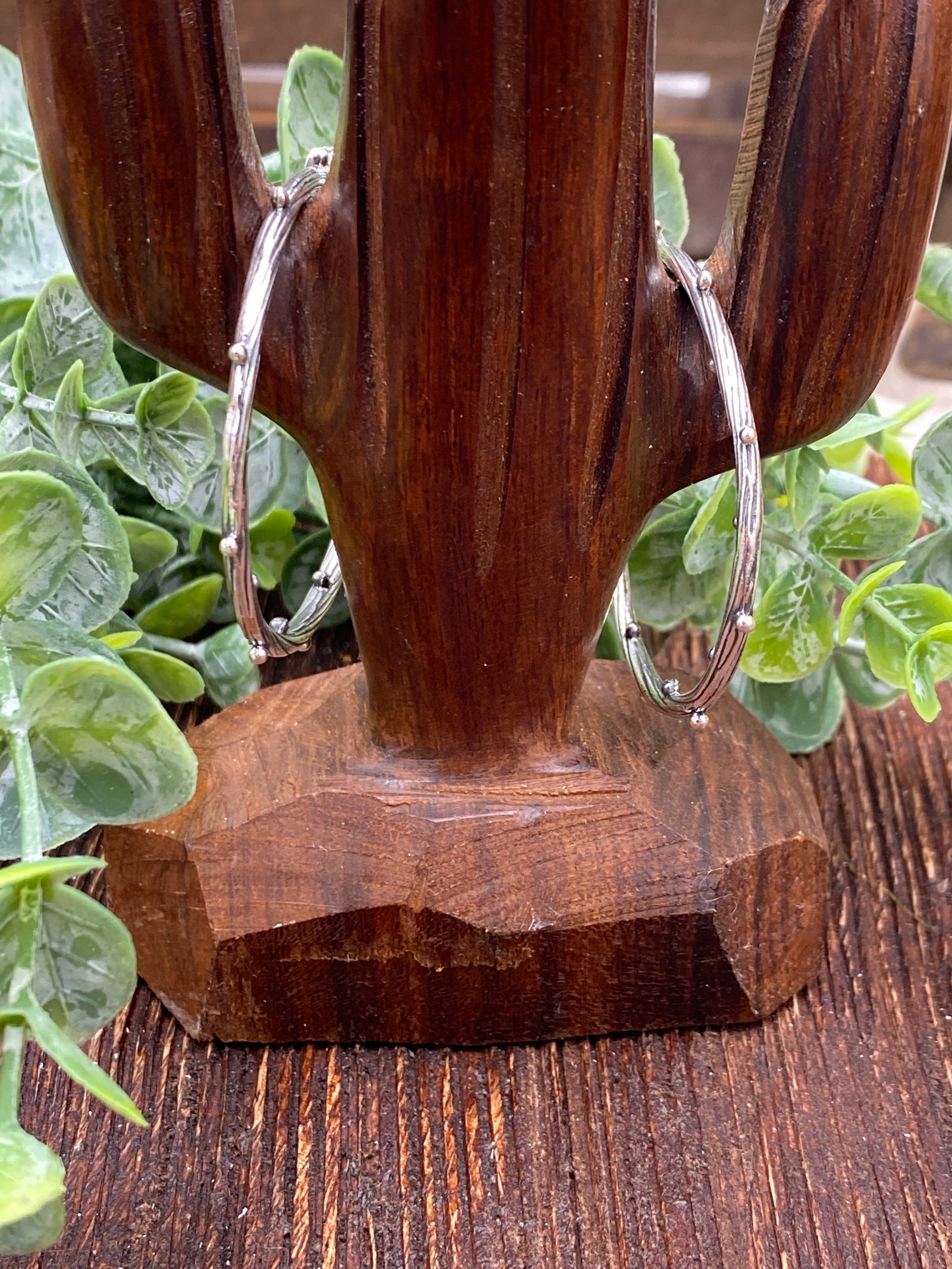 Cactus Cool Sterling Hoop Earrings