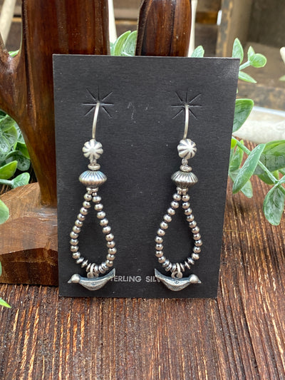 Chaves Sterling Bird Beaded Teardrop Earrings - Fish Hook