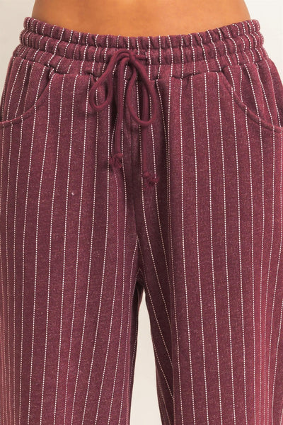 Chester Pinstripe Elastic Waist Sweatpants
