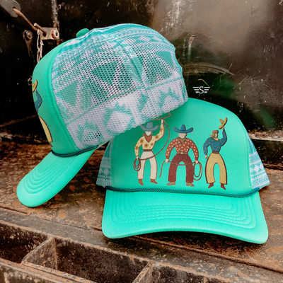 Neutral Vintage Cowboy Magna Pony® Mesh Foam Trucker Hat