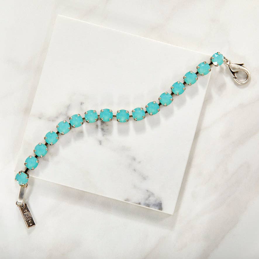 Izzy Bracelet Antique Silver: Pacific opal