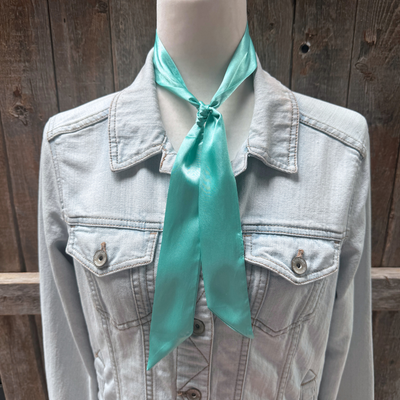 Turquoise  Western Skinny Mini Wild Rag Scarf / Cowgirl Necktie