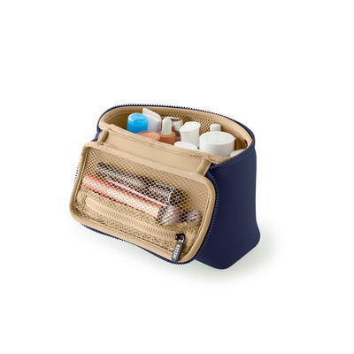Neoprene Small Train Case- Machine Washable Cosmetic Bag