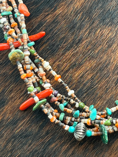 Emerson 7 Strand Heishi Multi Bead Necklace - 18"