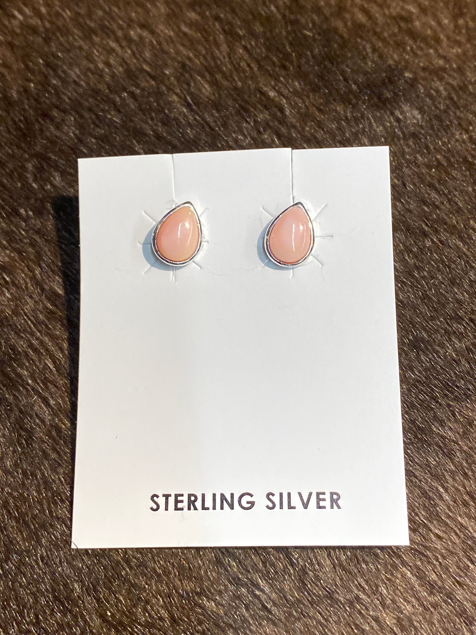 Flinn Petite Sterling Pink Conch Teardrop Post Earrings - 8mm