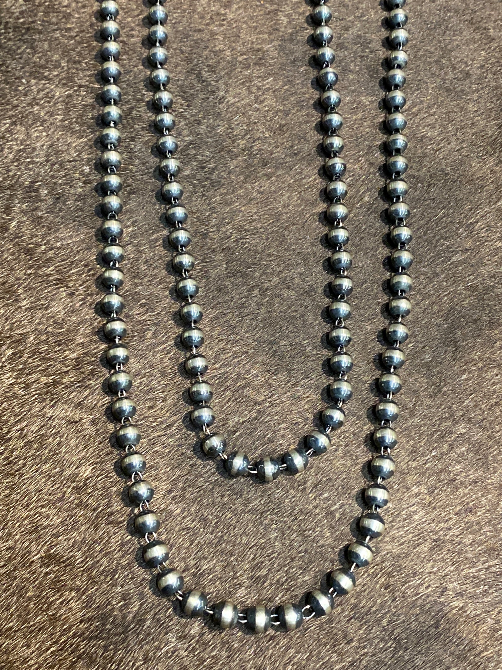 Vista Sterling Single Linked 6mm Navajo Necklace - Silver