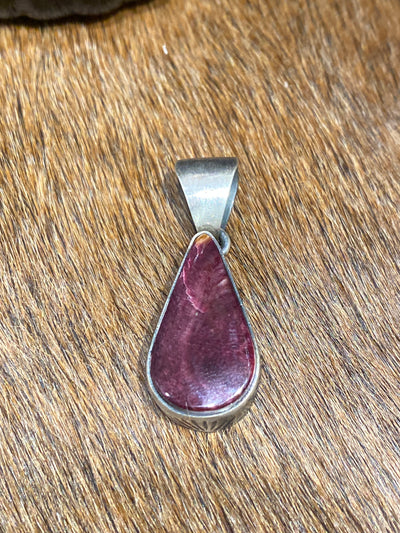 Custer Stamped Sterling Spiny Stone Pendant