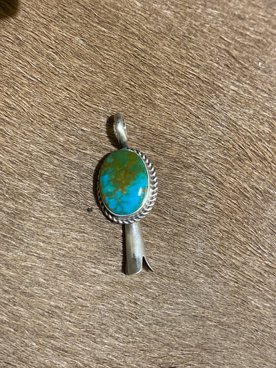Parker Turquoise Flute Blossom Sterling Pendant