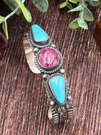 Cayde Kingman & Purple Sterling Stamped Cuff