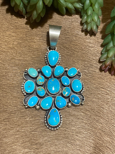 Balterra Turquoise Cluster Sterling Pendant