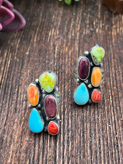 Norah Multi Stone Turquoise Spiny Rings