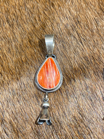 Gemma Sterling Roped Spiny Stone Flute Pendant