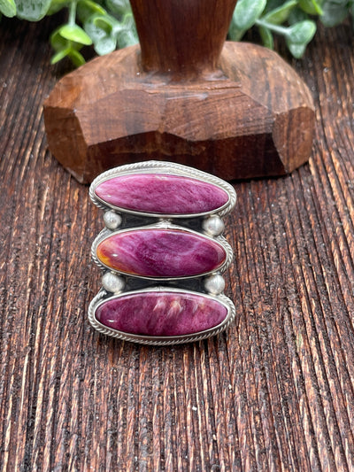 Shapely Purple Spiny Rings - Adjustable