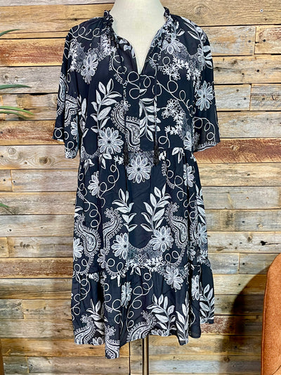 Johnny Was Flutter Sleeve Tiered Dress - Marana