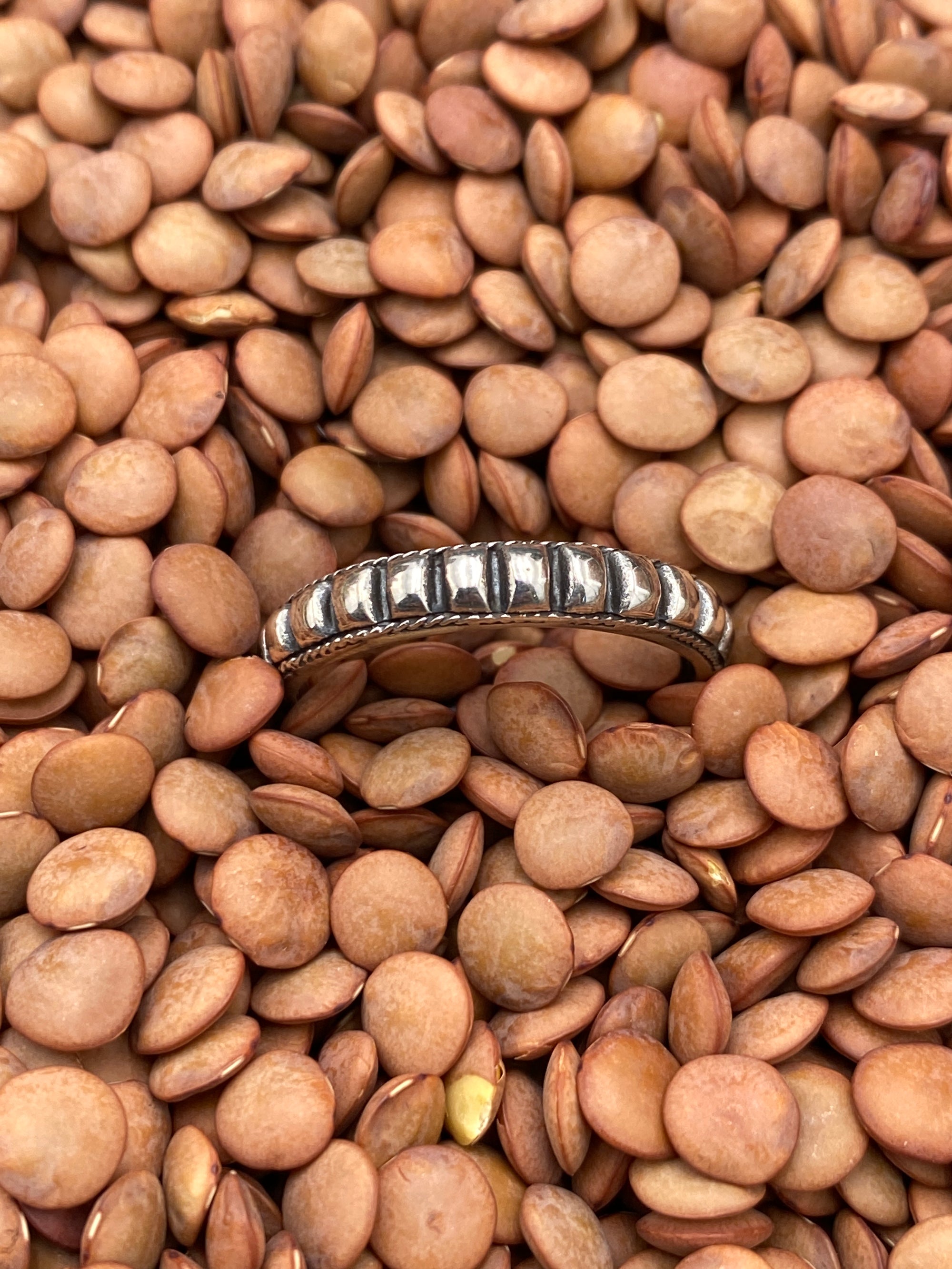 Hanson Studded 4mm Sterling Ring - 9.5