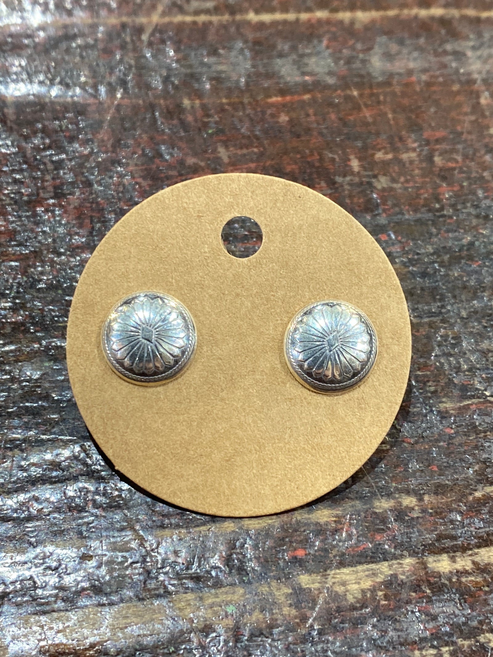 Lagrange Petite Diamond Center Sterling Medallion Earrings - 10mm