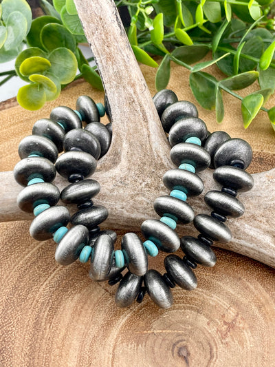 Bixby 12mm Navajo Saucer & Bead Stretch Bracelet