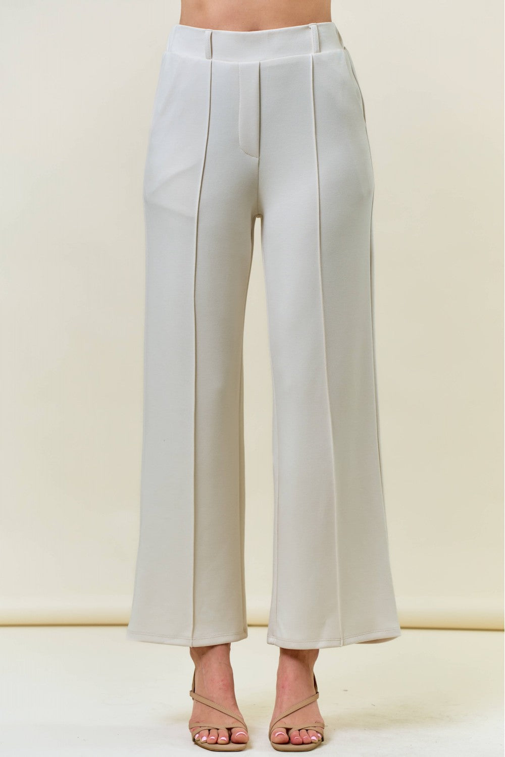 Modal Pintuck Ecru Pants