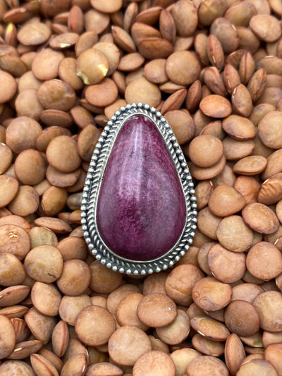 Verus Single Stone Purple Spiny Sterling Ring