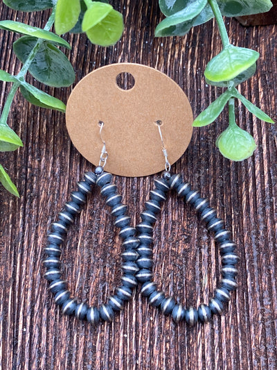 Clipper Navajo Saucer Teardrop Earrings - 2.5"