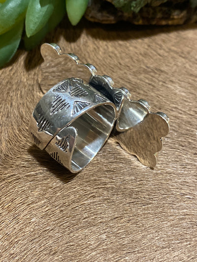 Tucker 21 Stone Black Onyx Sterling Rectangle Ring - Adjustable