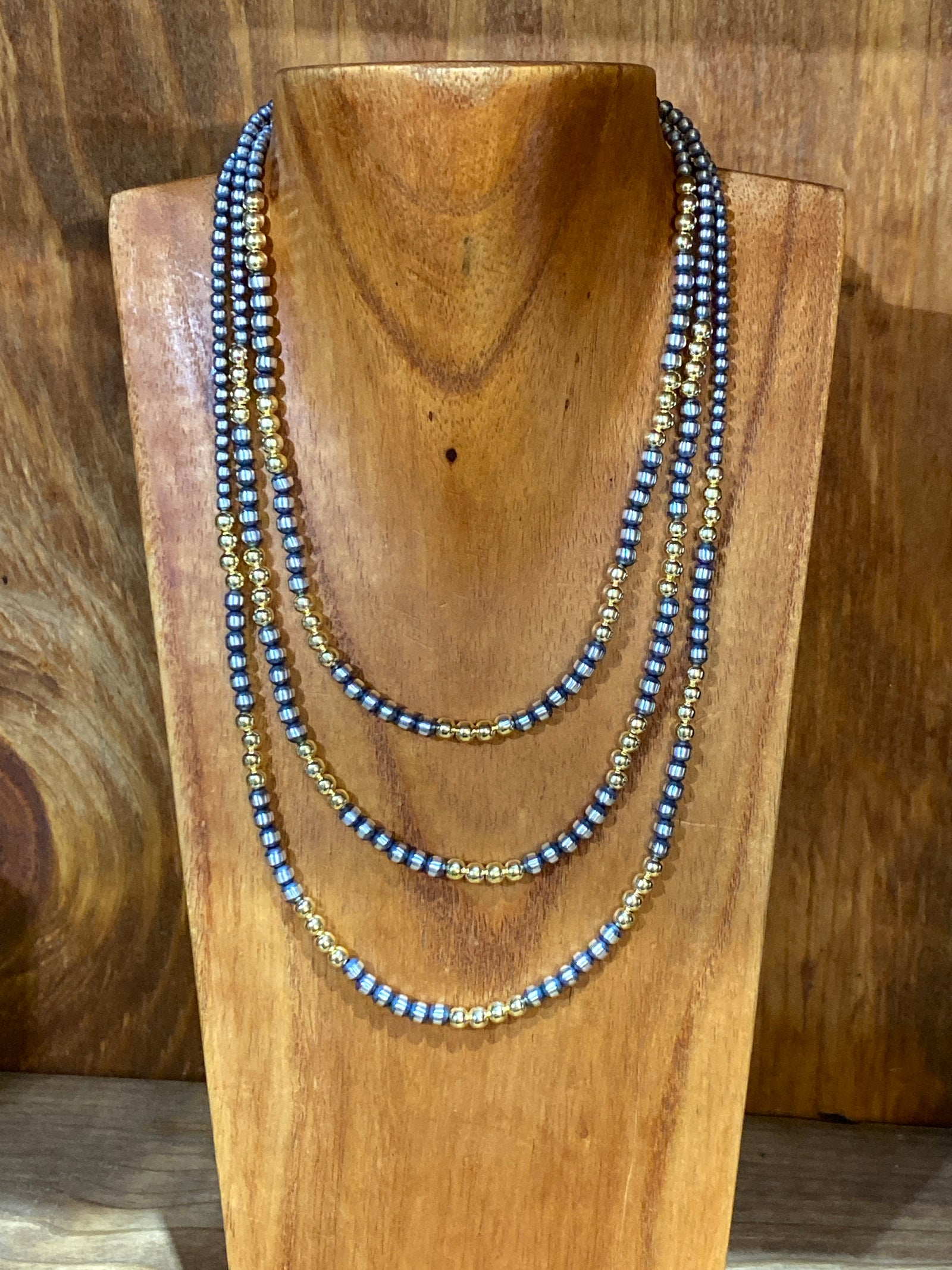 4mm Sterling Silver with Gold