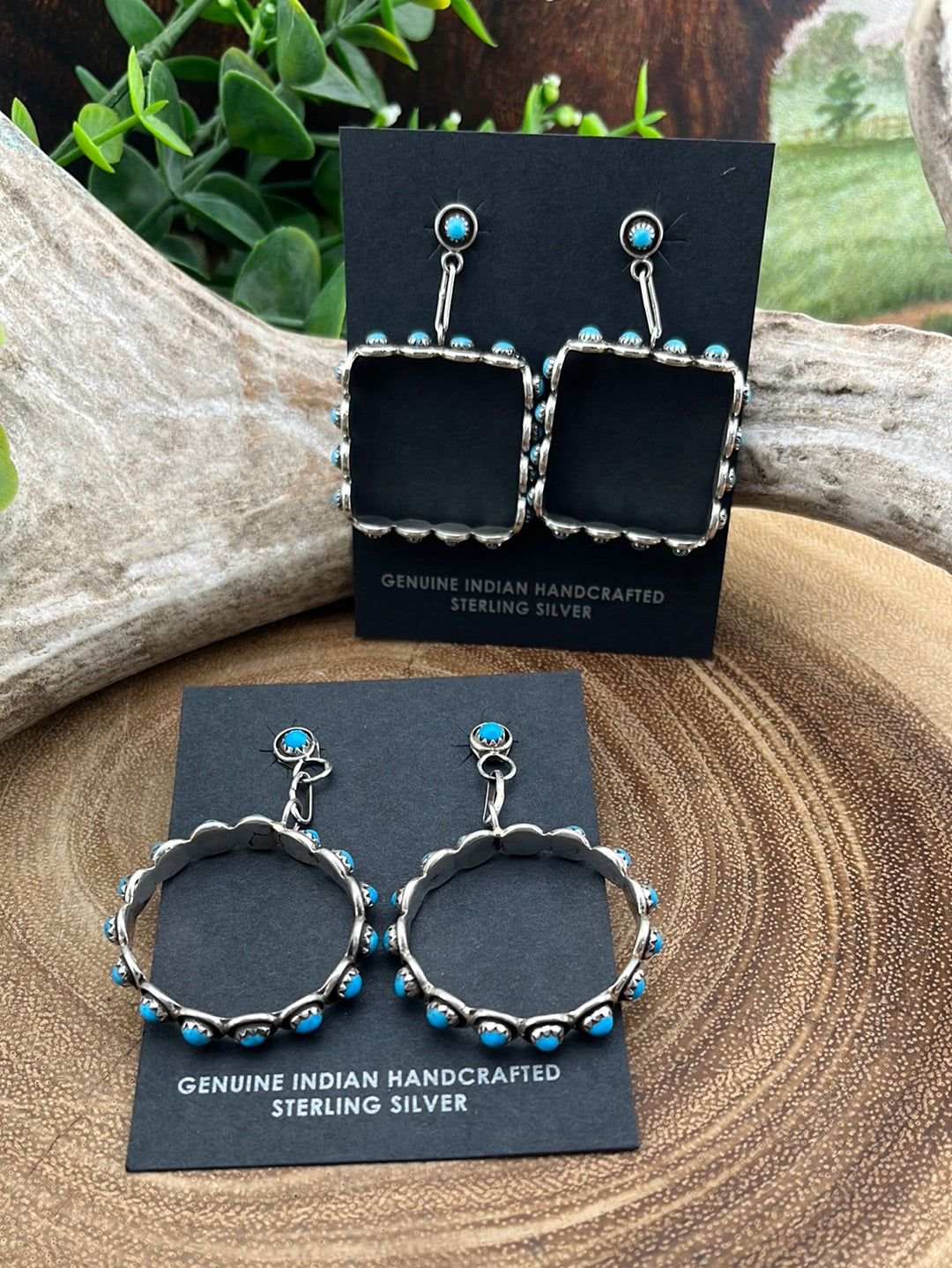 Zuni Dot Open Frame Earrings