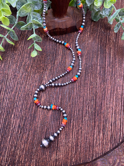 Pugs Varied Navajo, Turquoise & Spiny Y Necklace - 20"