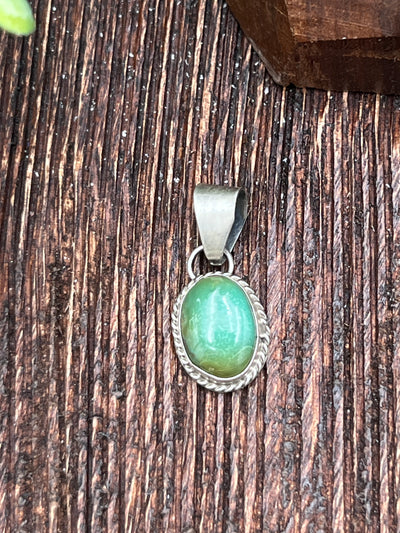 Heston Roped Sterling Turquoise Pendant