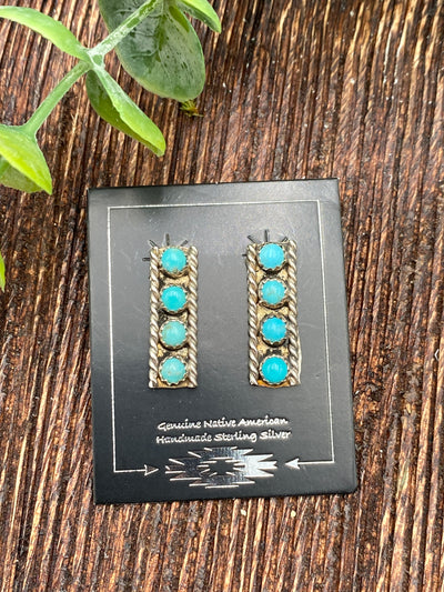 Riley Roped Ladder Stacked Dot Sterling Earrings