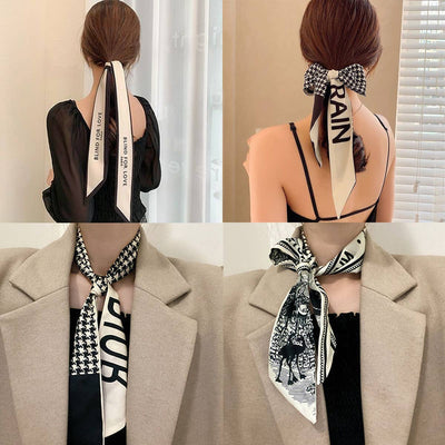 Skinny Floral Letter Scarf for Hair or Gift Wrap