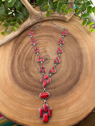 Bianca Stone Cluster Fashion Y Necklace - 32"