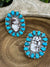 Gabriella Sterling Turquoise Teardrop & Wild Horse Stone Ring - Adjustable