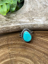 Graceland Thick Roped Single Stone Turquoise Ring